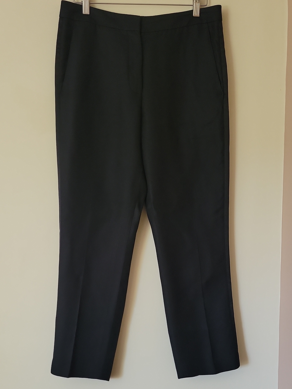 Alexander Wang Women's Black Tapered Straight Leg Dress Pants Silk Stripe Size 8